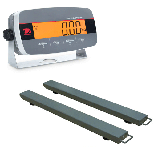 Weigh Beams 3000 kg x 0.5 kg + Ohaus DT33P Indicator