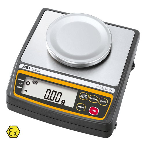 A&D EK-AEP Intrisically Safe Compact Balance - EK-3000AEP 3000g x 0.1g ATEX Balance