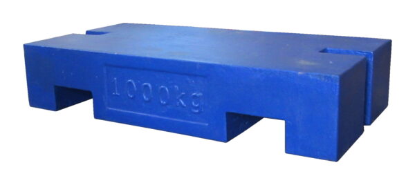 1000kg/ 1t Block weight product image painted blue with white background