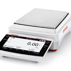 Ohaus Explorer Plus precision Balance Trade Approved. No draft shield side on white background