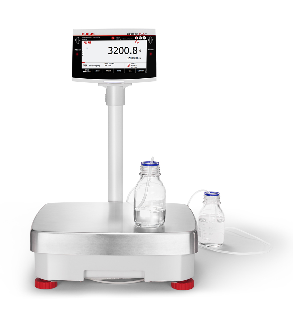 Ohaus Explorer plus High Capacity with tall podium. With white background