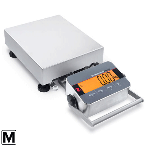 30685155 - Ohaus Defender 3000 D33XW Stainless Steel Front Mount i-D32XW15C1R5GB-M 15 kg x 5g Trade Approved Industrial Washdown Scale