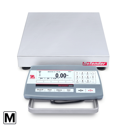 30461561 - Ohaus Defender 5000 Front Mount D52P30RQDL5-M 15 kg / 30 kg x 5g / 10g Trade Approved Industrial Scale