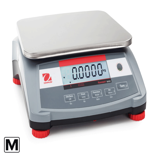 30060902 - Ohaus Ranger 3000 R31P1502-M 1.5 kg x 0.5g Trade Approved Compact Bench Scale