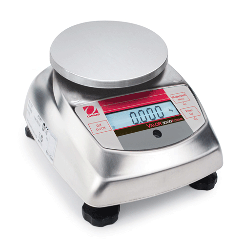 71210134 - Ohaus Valor 3000 Xtreme V31XW3 3 kg x 0.5g IP65 Rated Waterproof Compact Scale