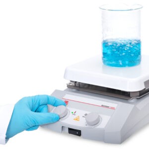 Ohaus Guardian Hotplate stirrer with beaker containing.