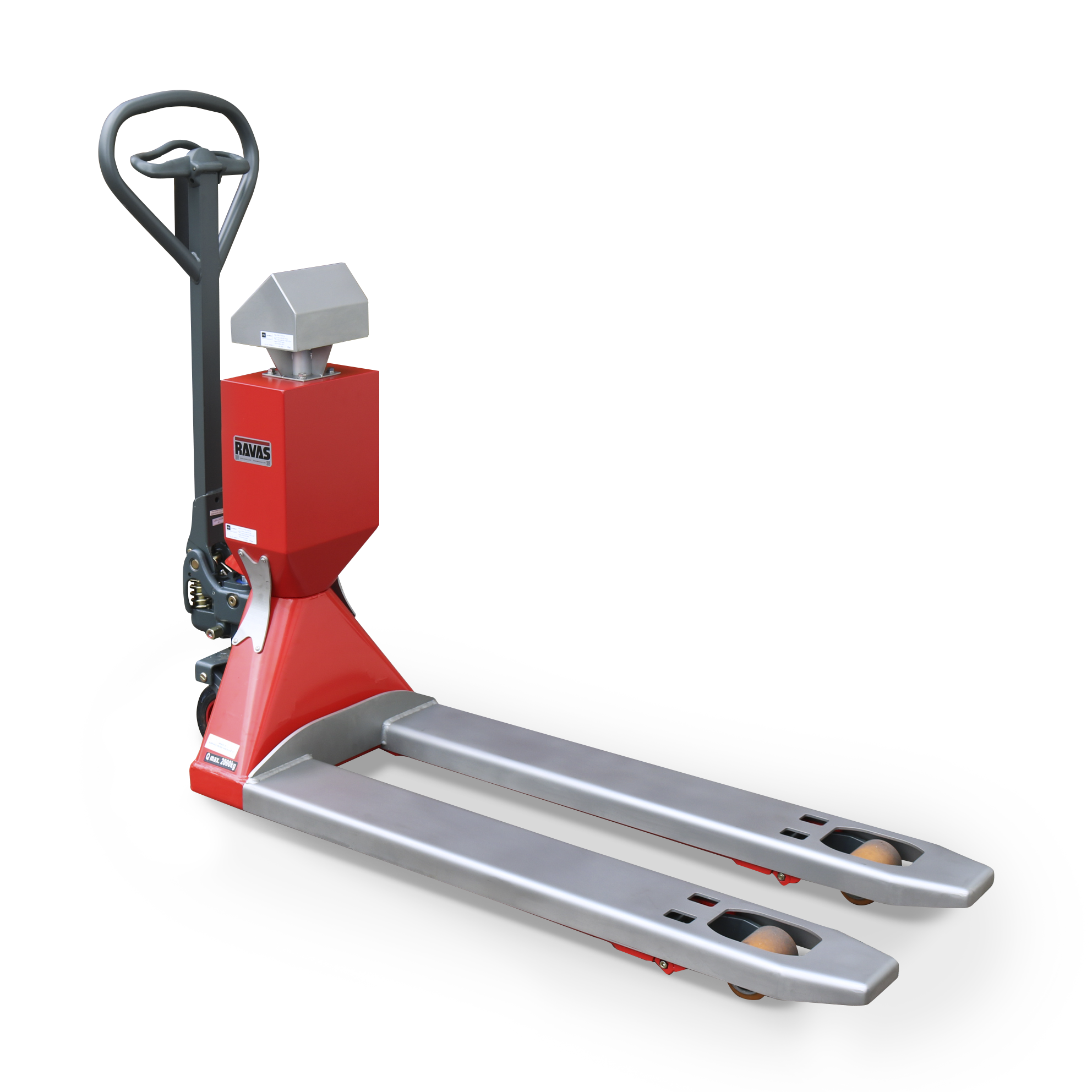 ravas-2100-exi_side Ravas 2100 EXi ATEX Pallet Truck Scale viewed from the front side on white background