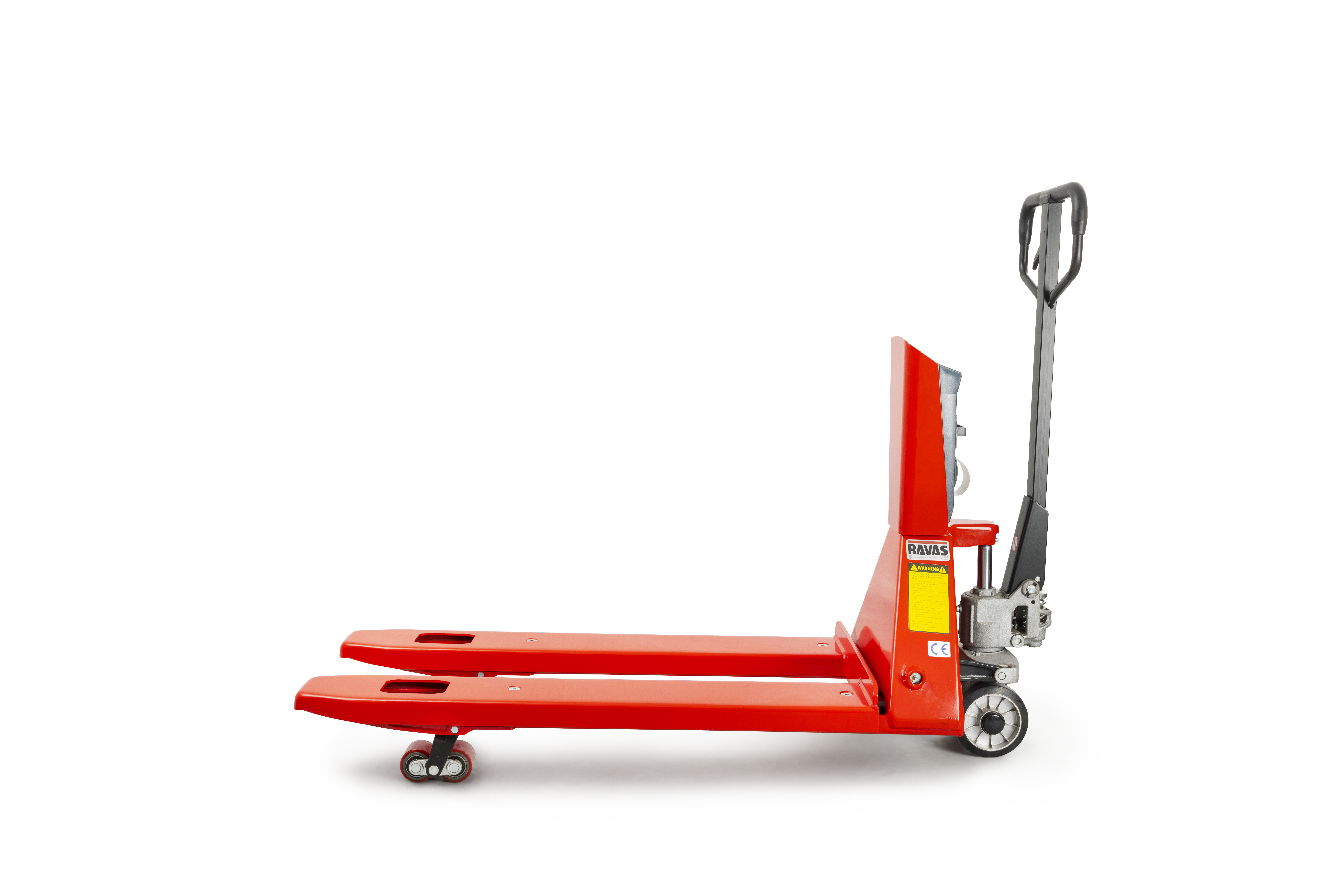 ravas-3200_0268 Ravas 3200 Advanced Pallet Truck Scale viewed from side showing lift up capability