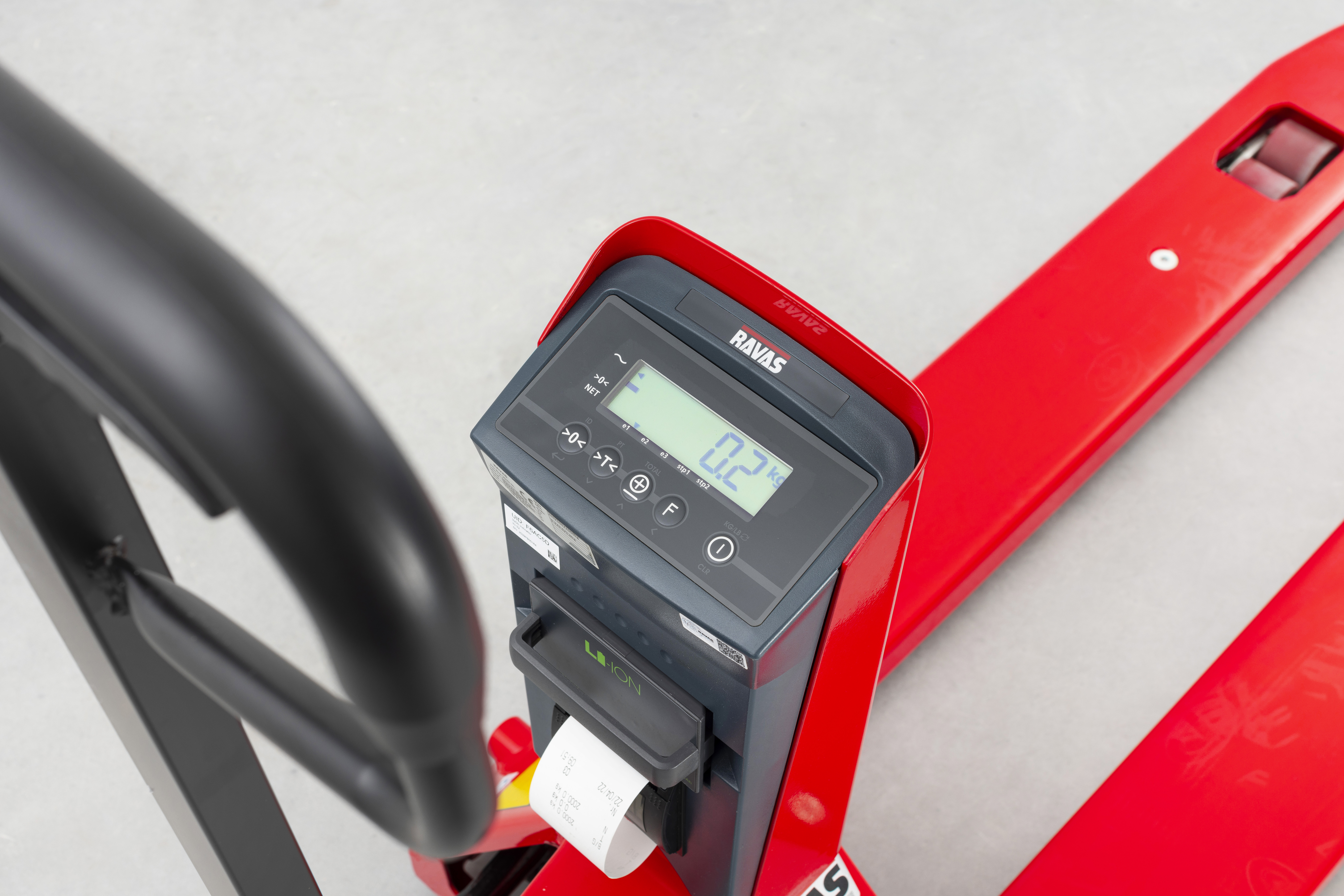 ravas-3200_0287 Ravas 3200 Advanced Pallet Truck Scale close up of product from above angle