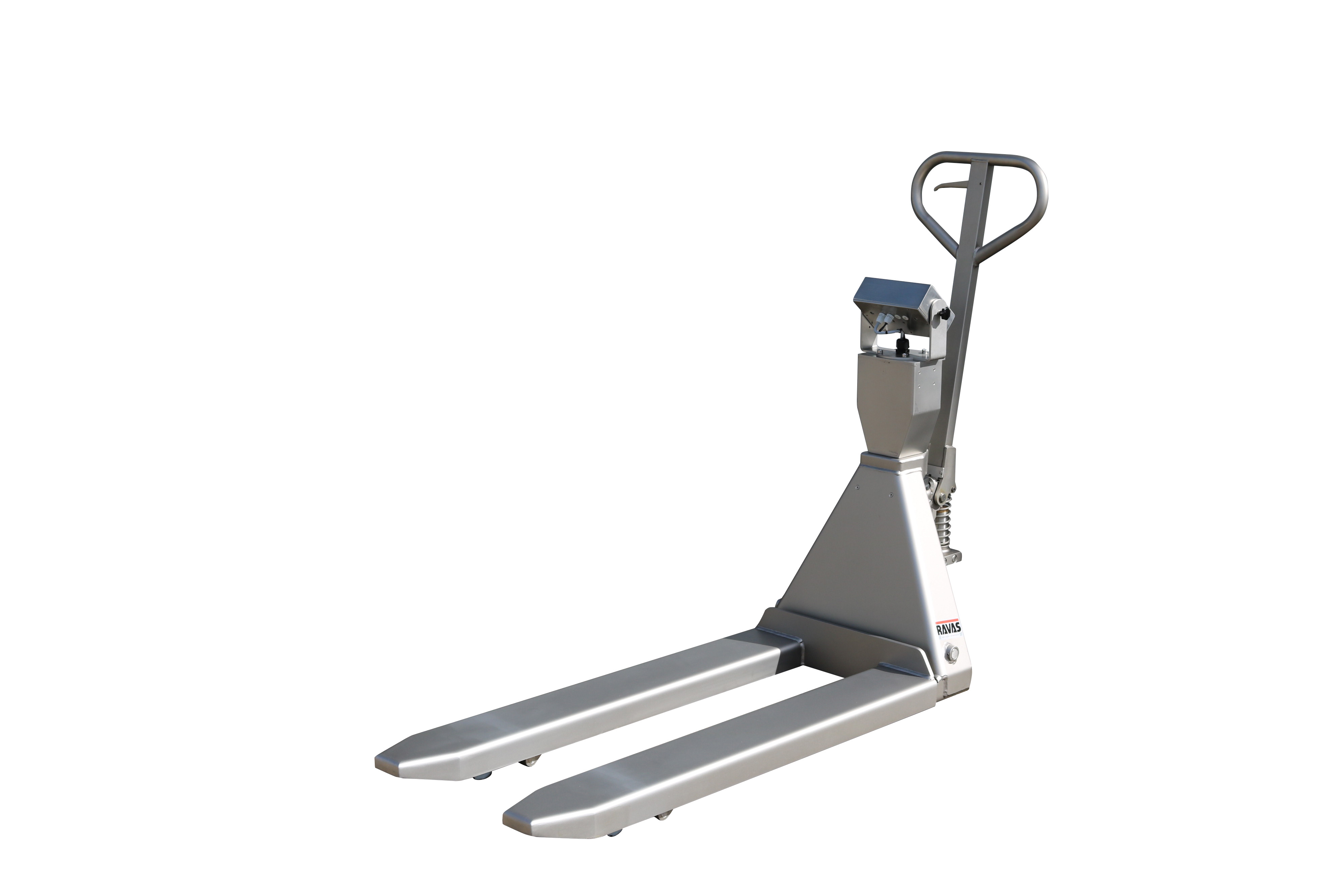 ravas-3200f_almeborg_100-stainless-steel_front Ravas 3200 Inox Advanced Stainless Steel Pallet Truck Scale Main Product Image on white background.